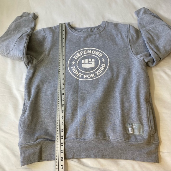 Defender Fight For Zero Gray Sweatshirt size Large - Picture 6 of 7